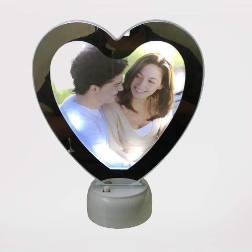 GZS Personalized Magic Mirror Cum Photo Frame with LED Light for Home Decor  and Gift Item White Color , Plastic , Wall Mount : Amazon.in: Home & Kitchen