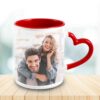 heart handle mug red